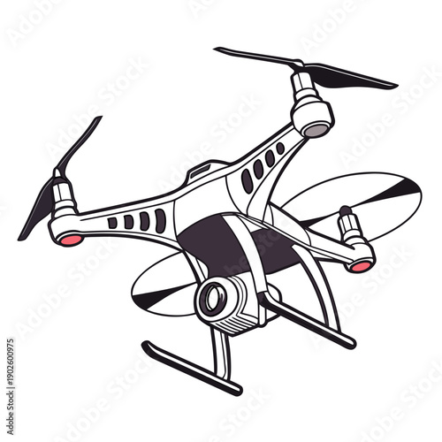 Drone with four propellers and camera quadcopter aircraft