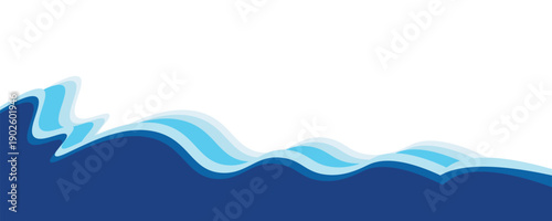 Sea waves layered vector background illustration and sea beach vector illustration.