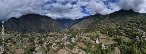 Принти на полотні Danba Tibetan Village Aerial View, Sichuan Mountain Valley
