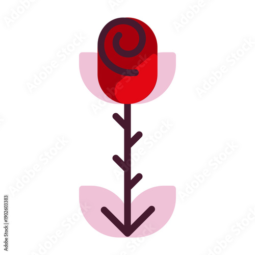Geometric Valentine's Day icon. Love symbol. Vector illustration, flat design