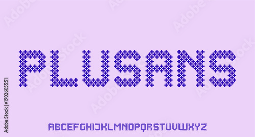 modern stitch style font alphabet design modern vector