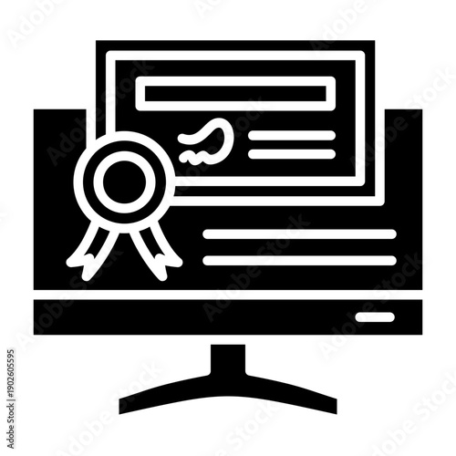 Online Course Certificate Icon