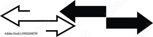 black directional arrows diagram showing flow process and bidirectional exchange concept