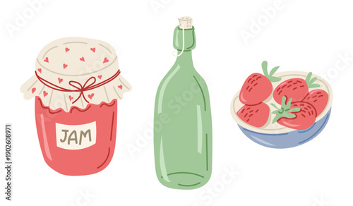 Hand drawn vector illustration of picnic elements arranged for outdoor leisure and summer recreation isolated on white background. Concept of relaxation, family activity, nature lifestyle