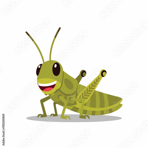 Happy Green Grasshopper
