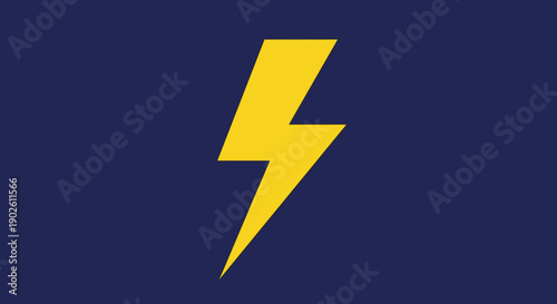 Yellow lightning bolt symbol on dark blue background.