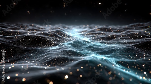 Glowing big data network grid with light links pictures