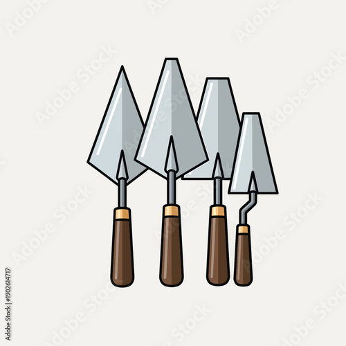 Set of Trowels for Construction