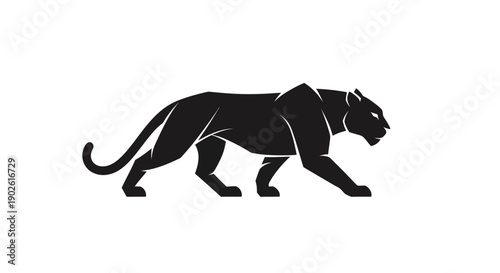 Black panther silhouette walking forward