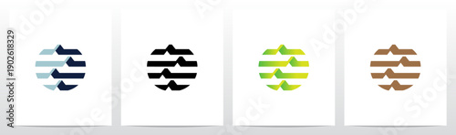 Contour Obstacle Relief Topography Stripes Letter Initial Logo Design O