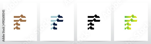 Contour Obstacle Relief Topography Stripes Letter Initial Logo Design P