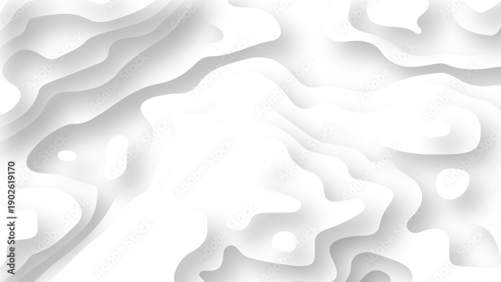 Fototapeta premium abstract papercut white shadow wavy dimension layers background. vector 
