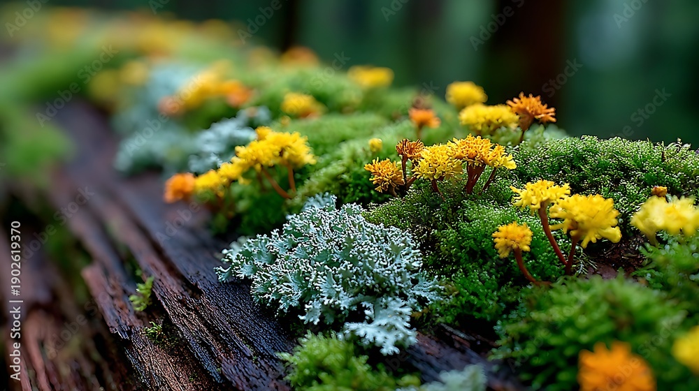 Obraz premium Mossy rotten wood forest floor wallpapers