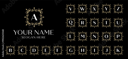 Ornate Alphabet Monogram Letter Templates Design.