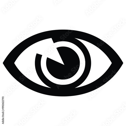 A stylized illustration of an eye with a pie chart in the center silhouette