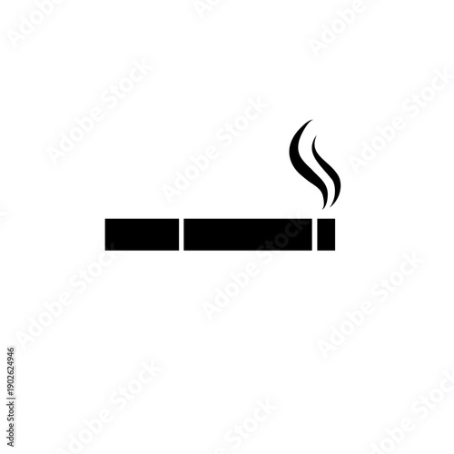 Cigarette with smoke, vector icon