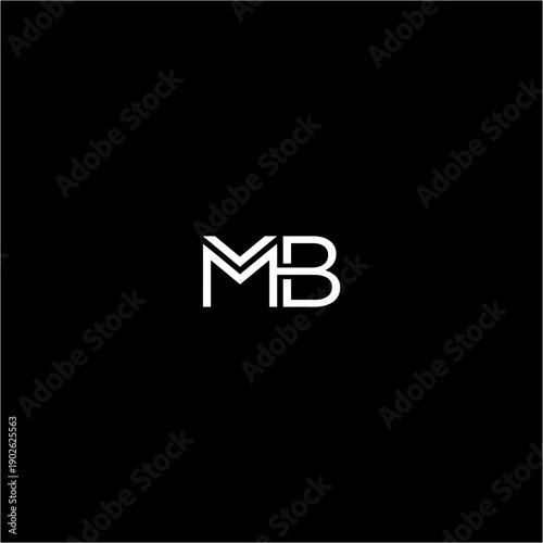 White MB Monogram Logo on Black.