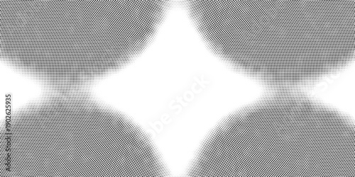 Black radial halftone circles. Dotted sound wave rings. Stippled epicenter, target, radar icon concept. Ripple concentric signal vibration element. Vector round dashed and dotted
