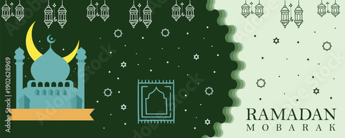 Ramadan kareem greeting background template Pro Vector