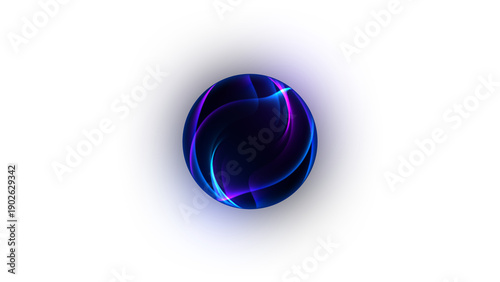 Abstract 3d sphere of purple and blue neon gradient particle waves. Artificial Intelligence concept, virtual assistant, future technology, innovations. Vibrant energy sphere, glowing 3d orb. 4k loop.