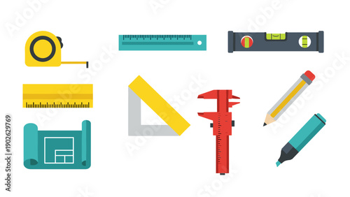 Essential flat design tools for engineering and drafting projects