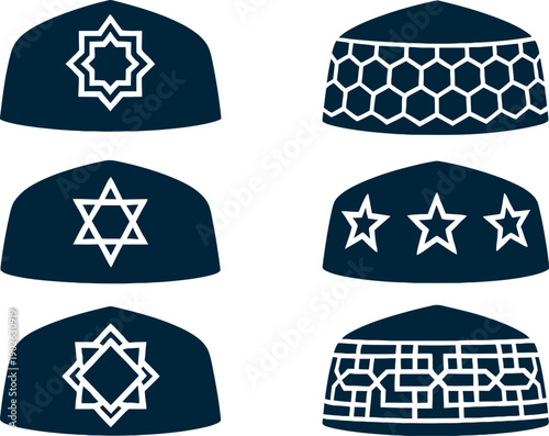 Islamic Star and Geometric Pattern Religious Headwear Icons