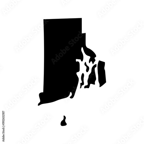 Fotografía Rhode Island state map silhouette
