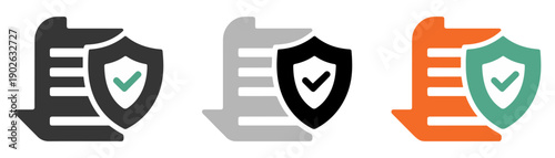 contract insurance coverage icon set