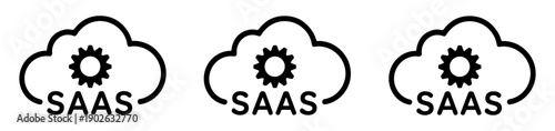 saas technology vector icon set