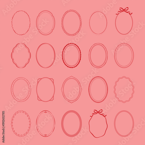 Collection of decorative circular frames and borders for design invitations and cards
