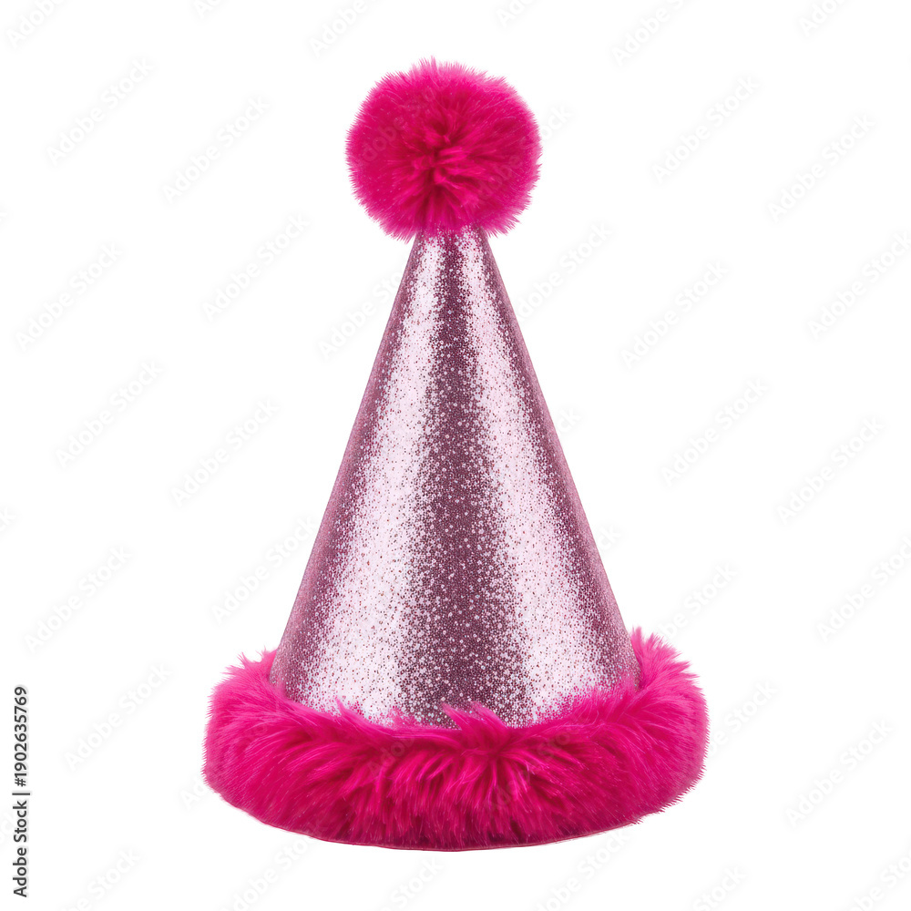 custom made wallpaper toronto digitalVibrant pink party hat with pom pom isolated on transparent background