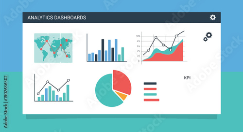 Analytics dashboard with charts and graphs.