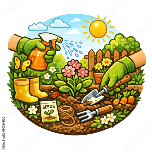 Garden Fertilizing Spring Care Icon