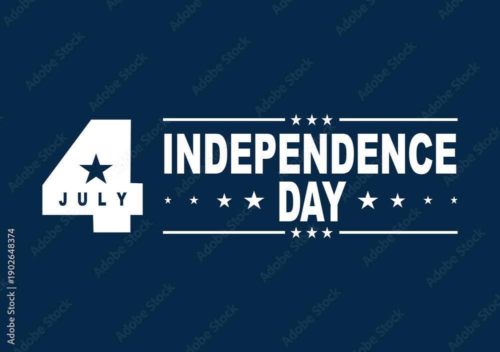 Fototapeta premium 4th of July United States Independence Day Celebration Promotion Background Banner Poster Design Stock Illustration