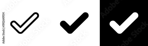 Rounded Checkmark Icons for in Three Styles