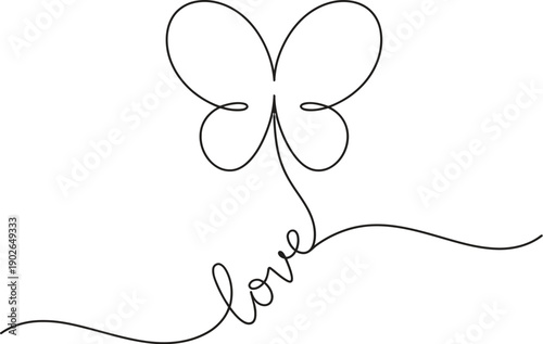 Loveable butterfly black and white floral background