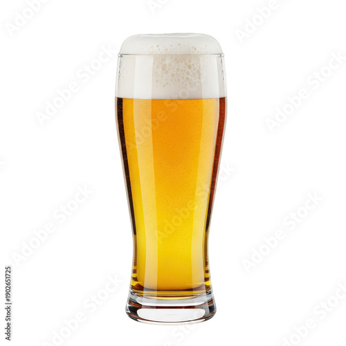 Wallpaper Mural A tall glass of golden beer with white foam isolated on transparent background Torontodigital.ca