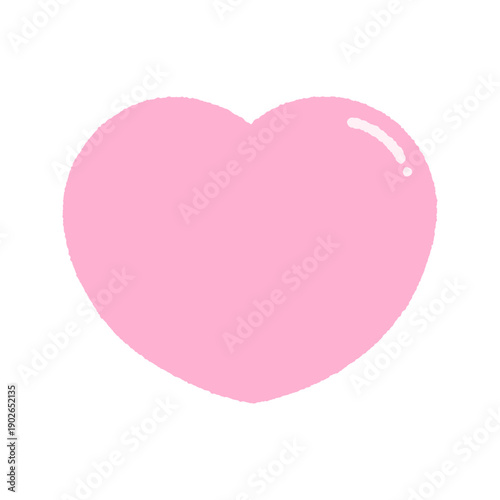 かわいい手描きのピンク色のハートのイラスト - 好き･恋愛･バレンタインデーの装飾素材アイコン