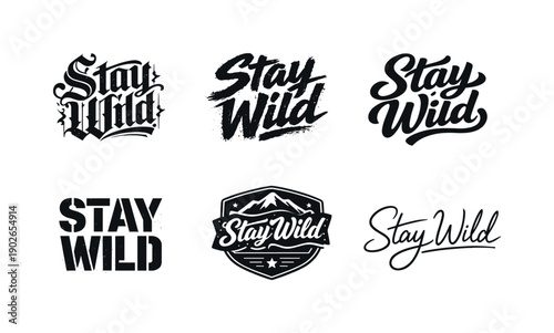 Old School Style. Set lettering. harmonious lettering variations of the same emblematic concept, each with different artistic interpretation