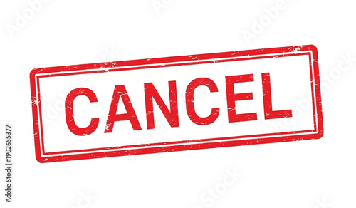 A red cancel stamp on a with a distressed texture