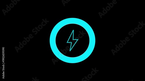Digital Advertising Interface Elements Pack: Skip Ad 5 Second Countdown, No Ads Prohibited Sign on Green Screen, and Cyan Neon Lightning Bolt Icon for Video Production and Marketing Motion Graphics