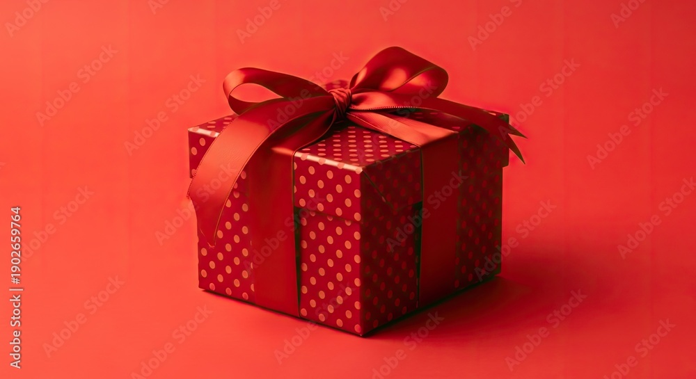 Obraz premium Valentine's day gift box with red ribbon romantic present for loved one