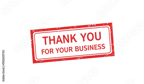 A red stamp with the words thank you for your business