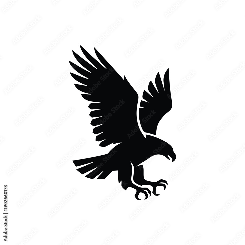 Obraz premium Diving Eagle Predator Logo – Majestic Raptor Security and Powerful Sports Mascot Icon