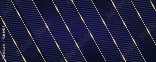 Luxury dark blue background with elegant gold lines in 3d paper cut style, vector illustration.vector Eps10