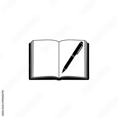 Open book with pen on top for writing and creativity