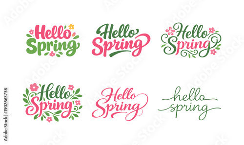 Cute seasonal lettering sets. Set lettering. harmonious lettering variations of the same emblematic concept, each with different artistic