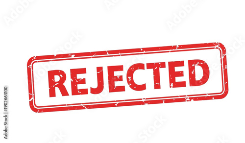 Rejected stamp seal with red color on for approval concept