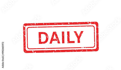 Rubber stamp with the word daily in red ink
