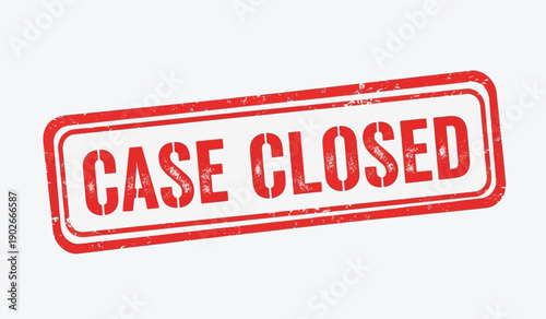 Red case closed stamp on for legal or business documents